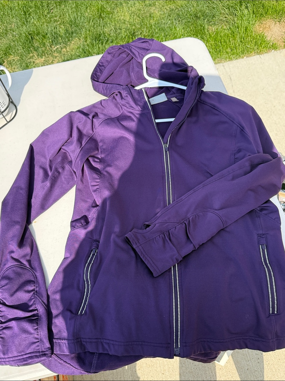 Athleta Deep Purple Hooded Zip Jacket